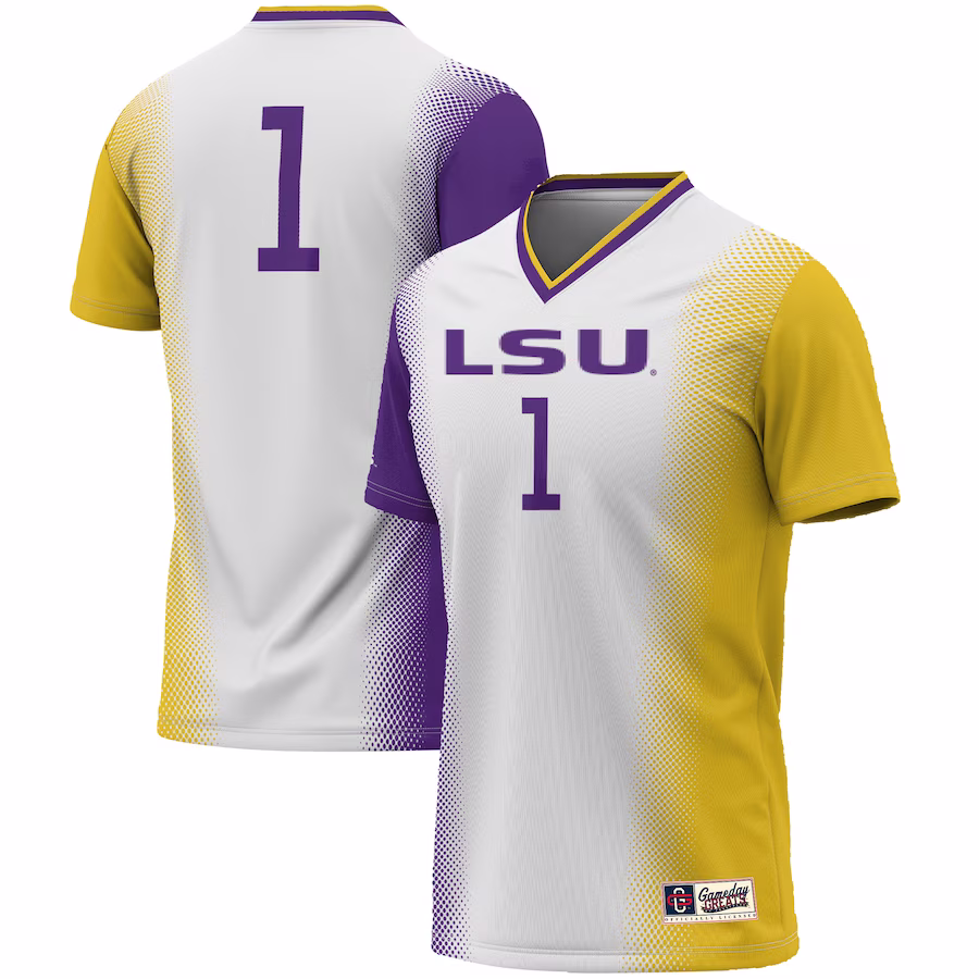 #1 LSU Tigers GameDay Greats Youth  Lightweight Women's Soccer Jersey - White - Puhuasuan