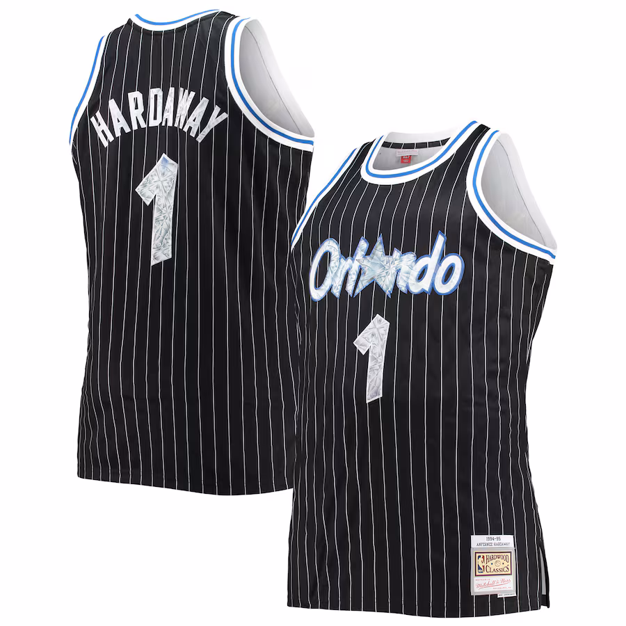 Men's Orlando Magic Penny Hardaway Mitchell & Ness Black Big & Tall 1994/95 NBA 75th Anniversary Diamond Swingman Jersey - Puhuasuan