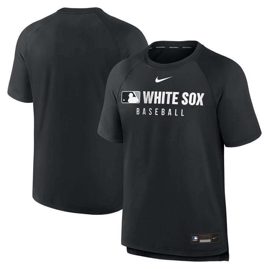 Men's Chicago White Sox Nike Black Authentic Collection Pregame Raglan Performance T-Shirt - Puhuasuan