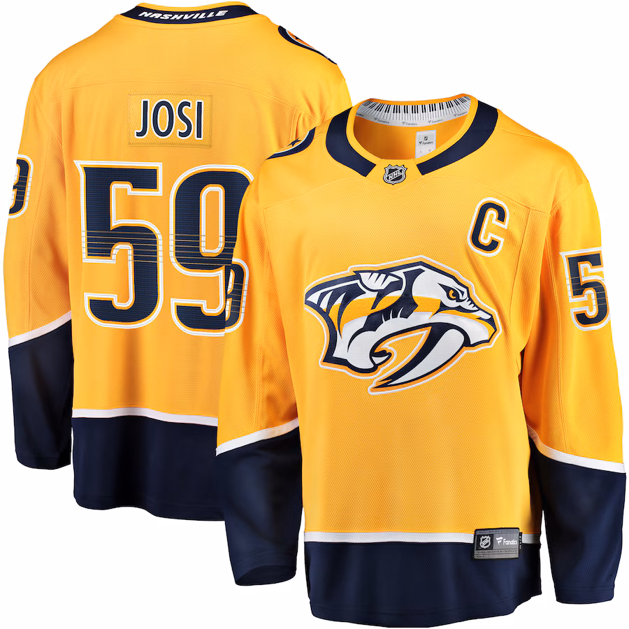 Men's Nashville Predators Roman Josi Fanatics Gold Home Breakaway Jersey - Puhuasuan