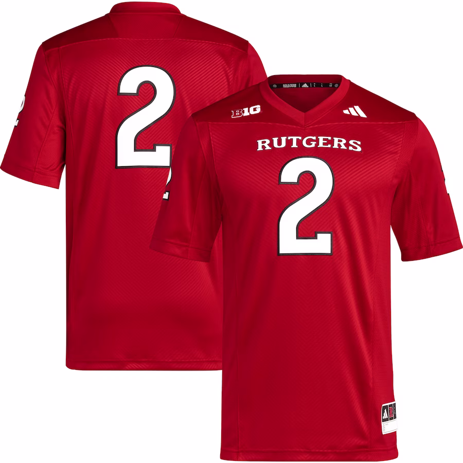 #2 Rutgers Scarlet Knights adidas Premier Football Jersey - Scarlet - Puhuasuan