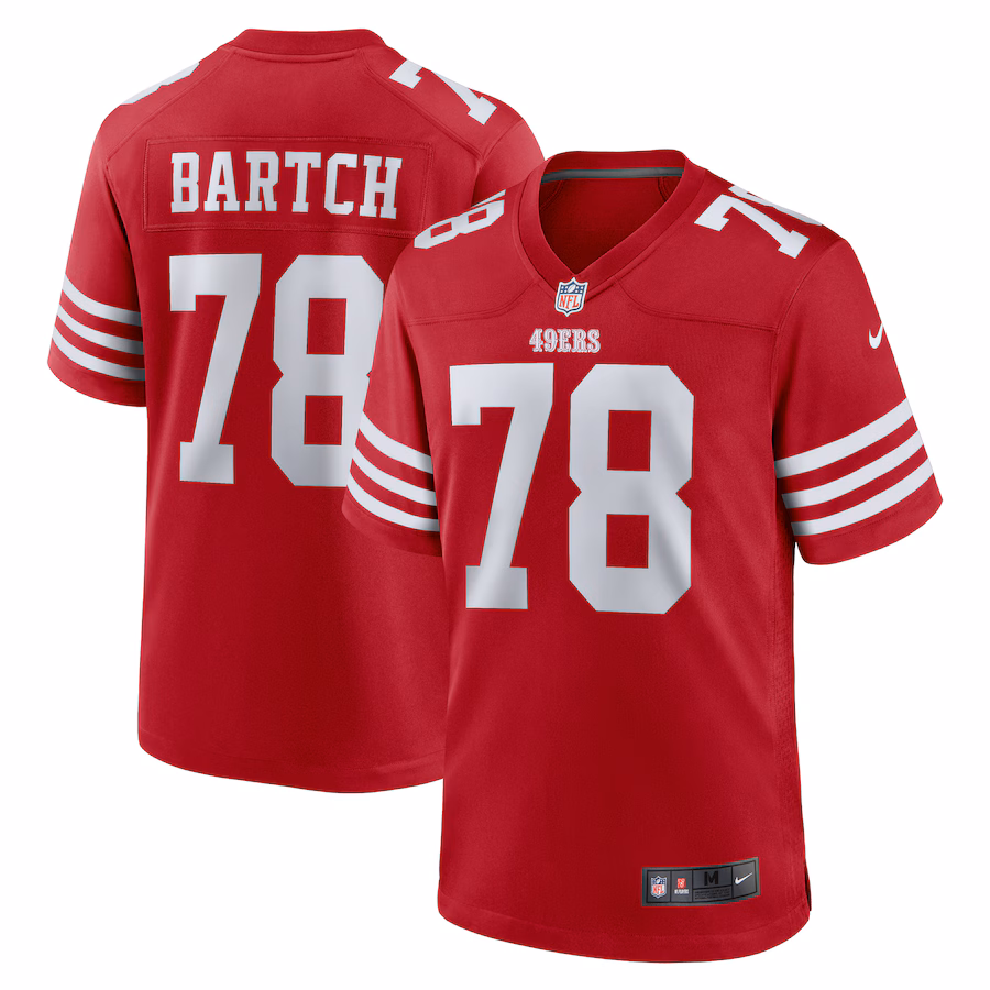 Men's San Francisco 49ers Ben Bartch Nike Scarlet Game Jersey - Puhuasuan