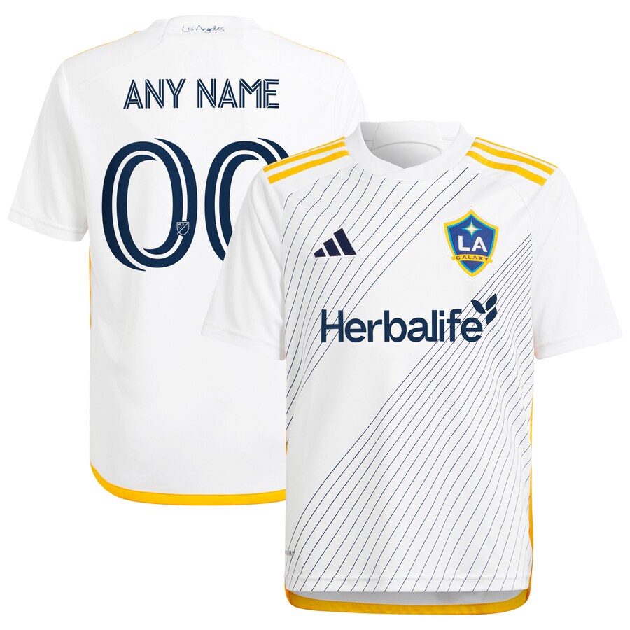 Youth LA Galaxy  adidas White 2024 Angeleno Kit Replica Custom Jersey - Puhuasuan