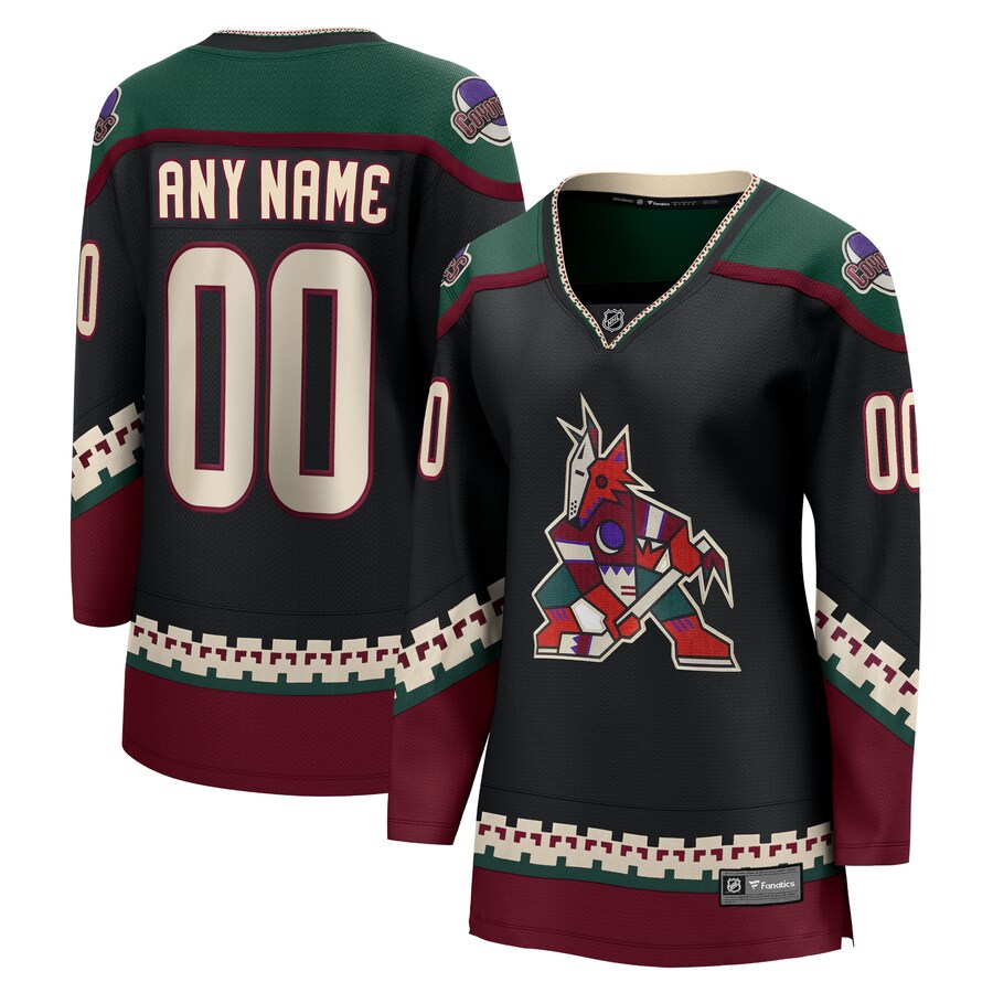 Women's Arizona Coyotes Fanatics Branded Black 2021/22 Home Breakaway Custom Jersey - Puhuasuan