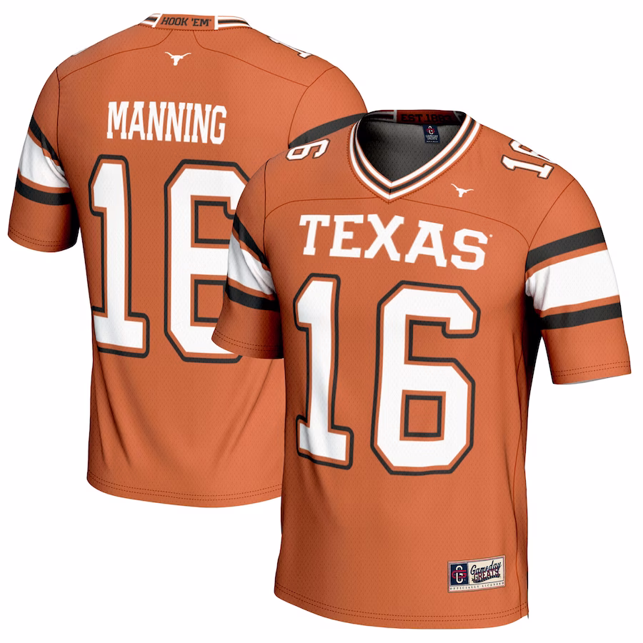Arch Manning Texas Longhorns GameDay Greats NIL Player Football Jersey - Texas Orange - Puhuasuan