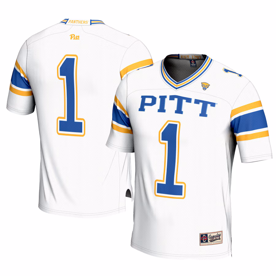 Men's GameDay Greats #1 White Pitt Panthers Football Jersey - Puhuasuan