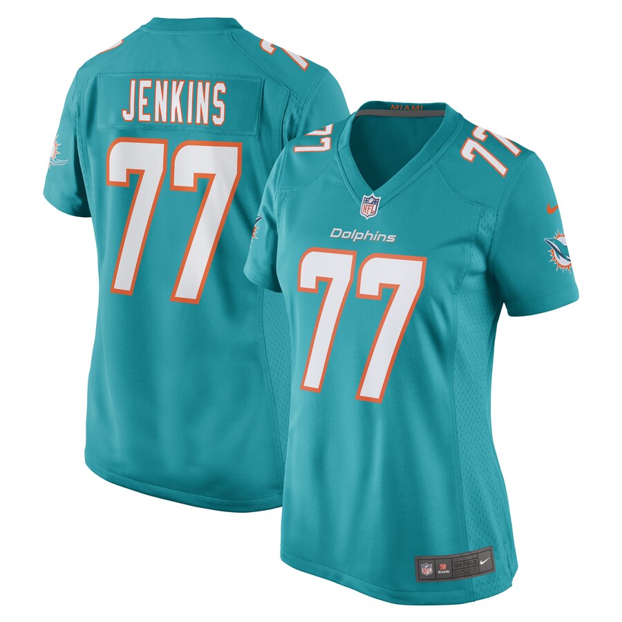 Women's Miami Dolphins John Jenkins Nike Aqua Game Player Jersey - Puhuasuan