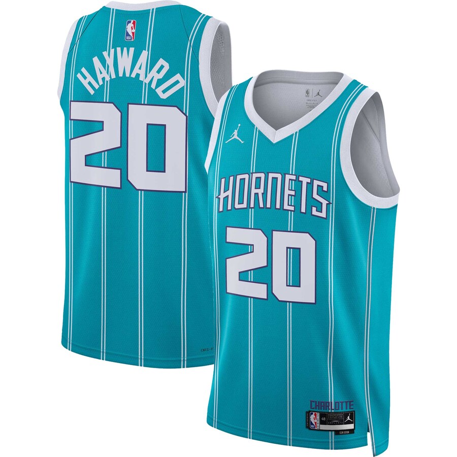 Unisex Charlotte Hornets Gordon Hayward Jordan Brand Teal Swingman Jersey - Icon Edition - Puhuasuan