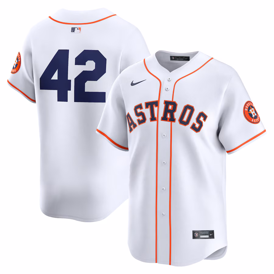 Men's Houston Astros  Nike White 2024 Jackie Robinson Day Home Limited Jersey - Puhuasuan