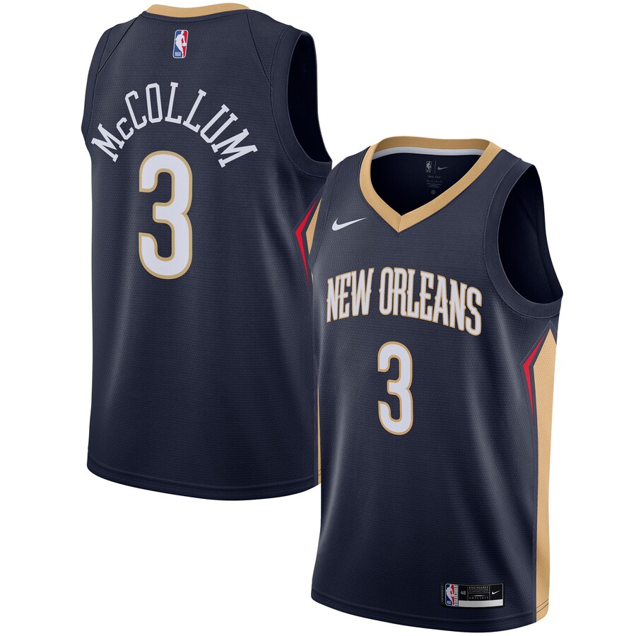 New Orleans Pelicans C.J. McCollum Nike Navy Swingman Jersey - Icon Edition - Puhuasuan