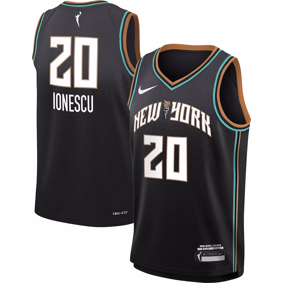 Youth New York Liberty Sabrina Ionescu Nike Black 2021 Explorer Edition Victory Player Jersey - Puhuasuan