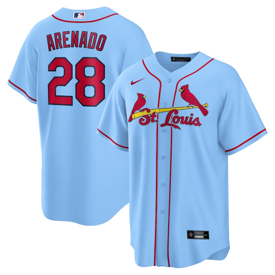 Men's St. Louis Cardinals Nolan Arenado Nike Light Blue 2024 Alternate Replica Jersey - Puhuasuan