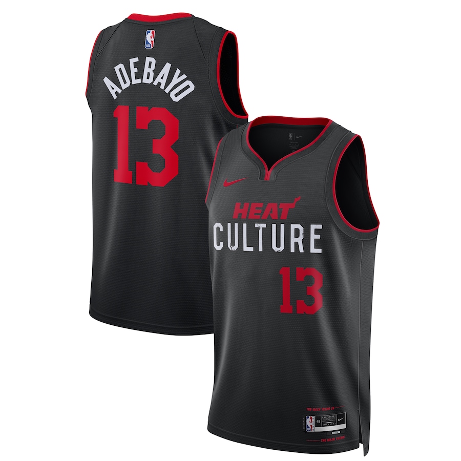 Unisex Miami Heat Bam Adebayo Nike Black 2023/24 Swingman Jersey - City Edition - Puhuasuan