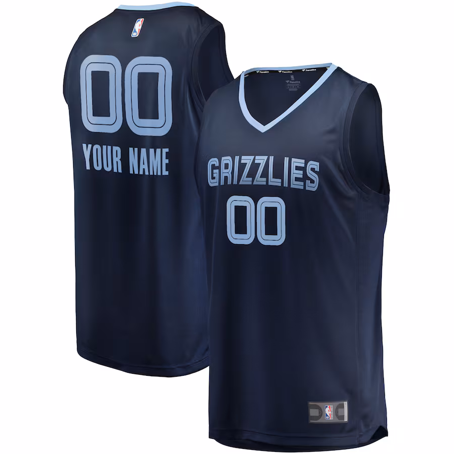 Youth Memphis Grizzlies Fanatics Navy Fast Break Custom Replica Jersey - Icon Edition - Puhuasuan