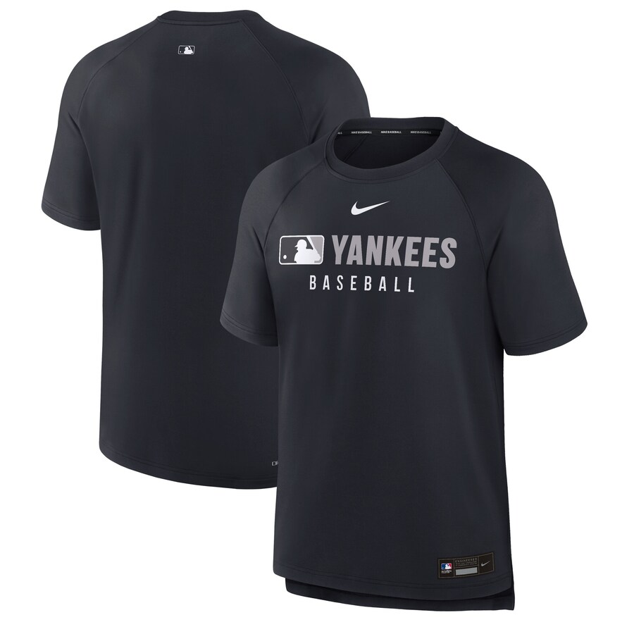 Men's New York Yankees Nike Navy Authentic Collection Pregame Raglan Performance T-Shirt - Puhuasuan