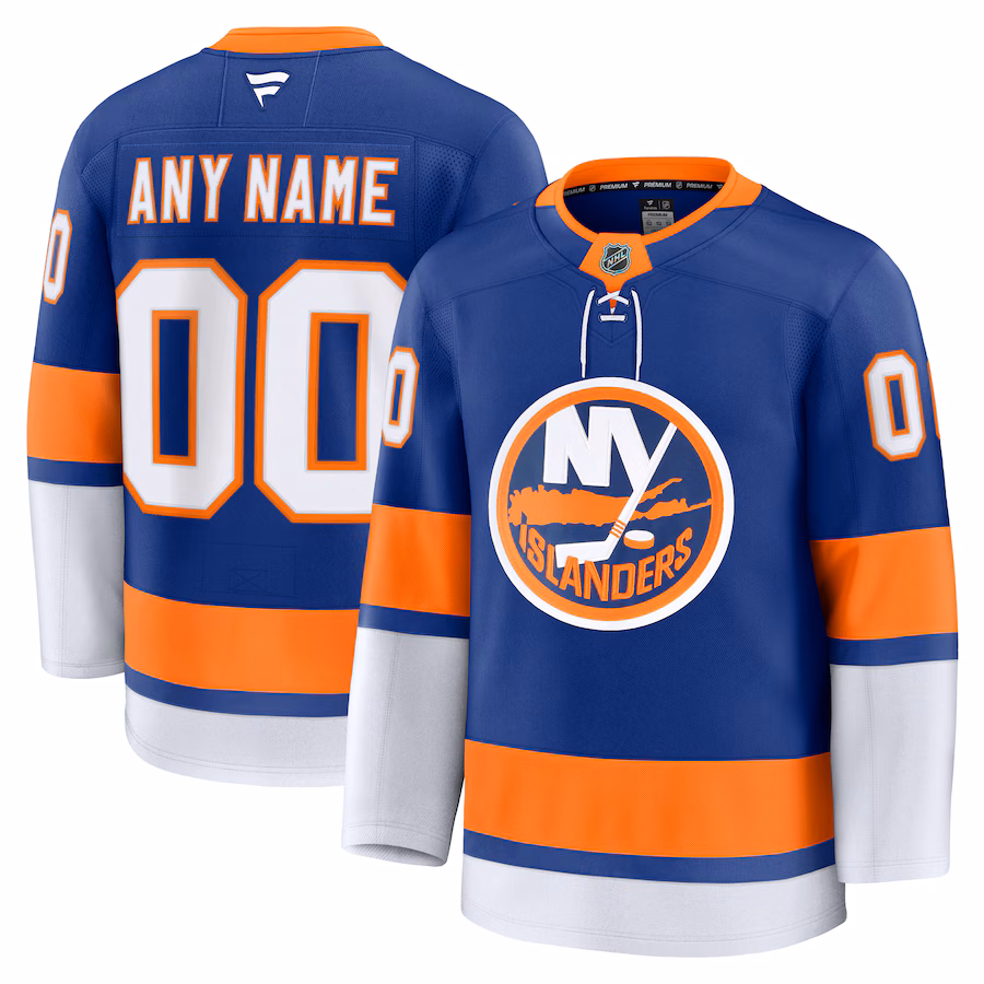 Men's New York Islanders Fanatics Royal Home Premium Custom Jersey - Puhuasuan