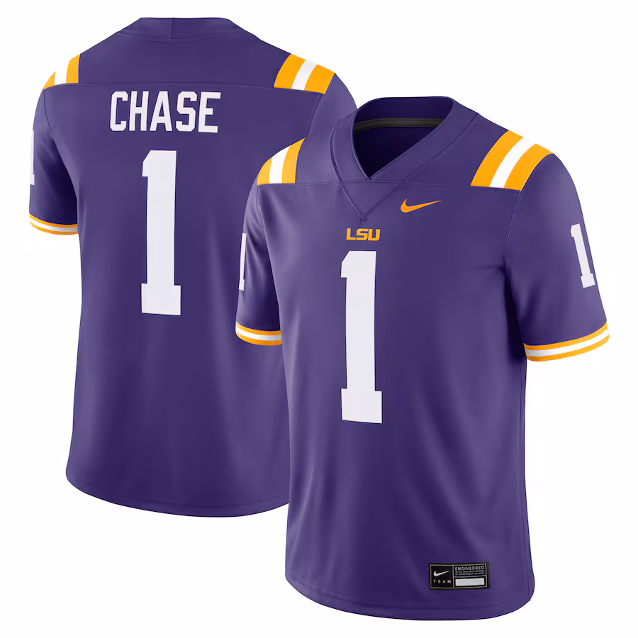 Men's Nike Ja'Marr Chase Purple LSU Tigers Alumni Game Jersey - Puhuasuan