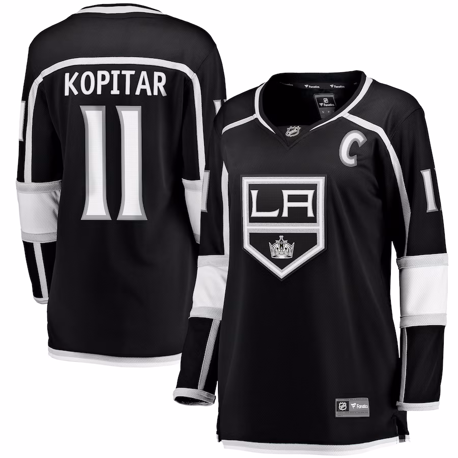 Women's Los Angeles Kings Anze Kopitar Fanatics Black Home Captain Patch Breakaway Player Jersey - Puhuasuan
