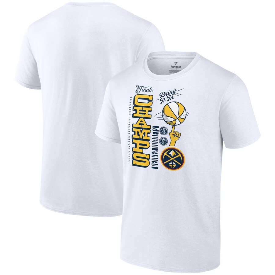 Men's Denver Nuggets  Fanatics White 2023 NBA Finals Champions Hometown Originals Review T-Shirt - Puhuasuan