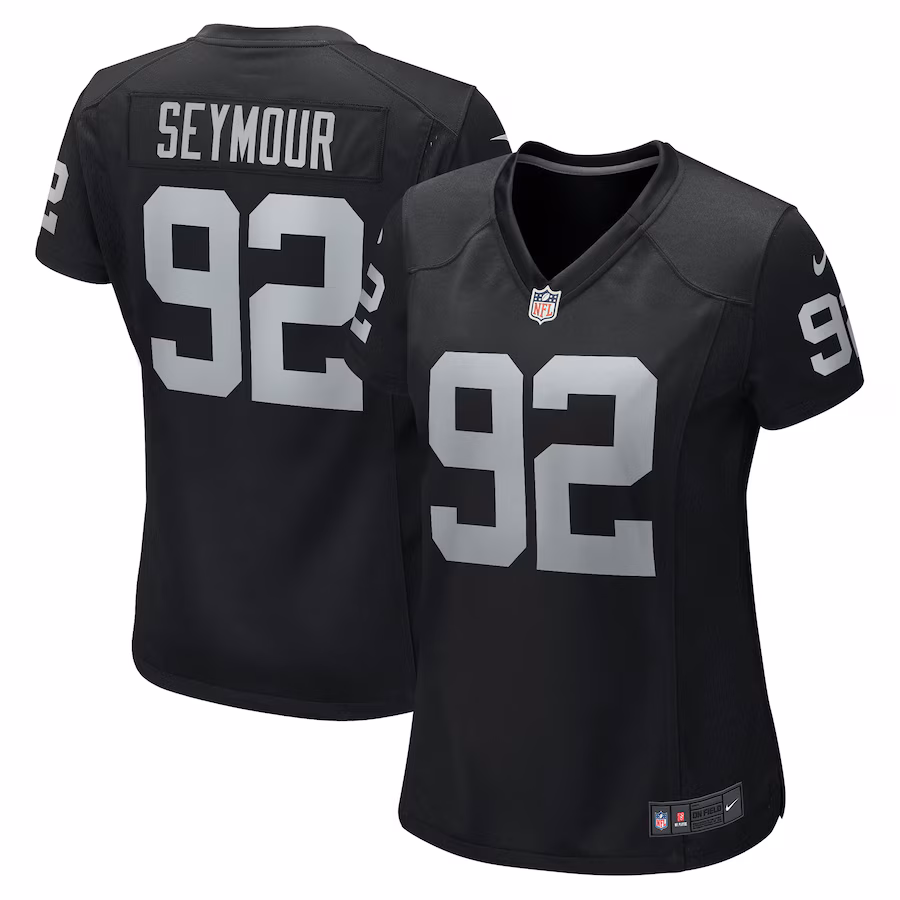 Women's Las Vegas Raiders Richard Seymour Nike Black Retired Player Game Jersey - Puhuasuan