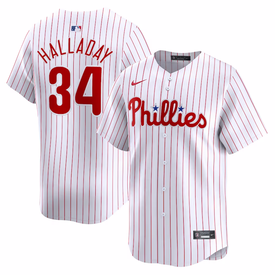Men's Philadelphia Phillies Roy Halladay Nike White Home Limited Player Jersey - Puhuasuan