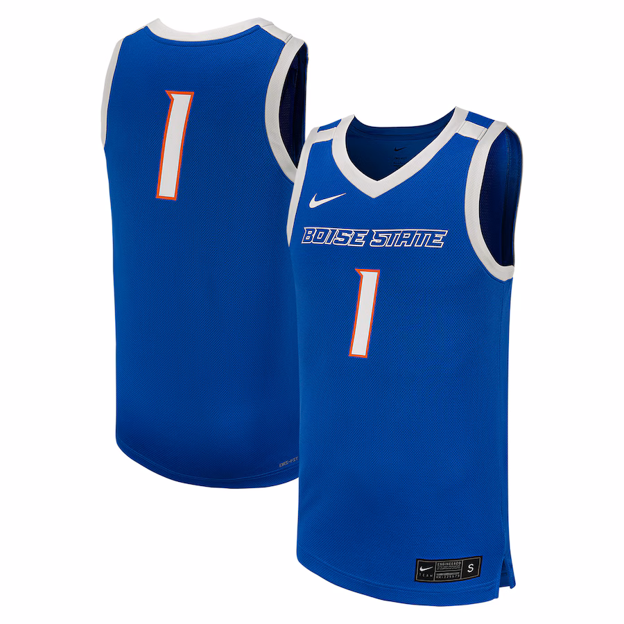 Men's Nike #1 Royal Boise State Broncos Replica Basketball Jersey - Puhuasuan