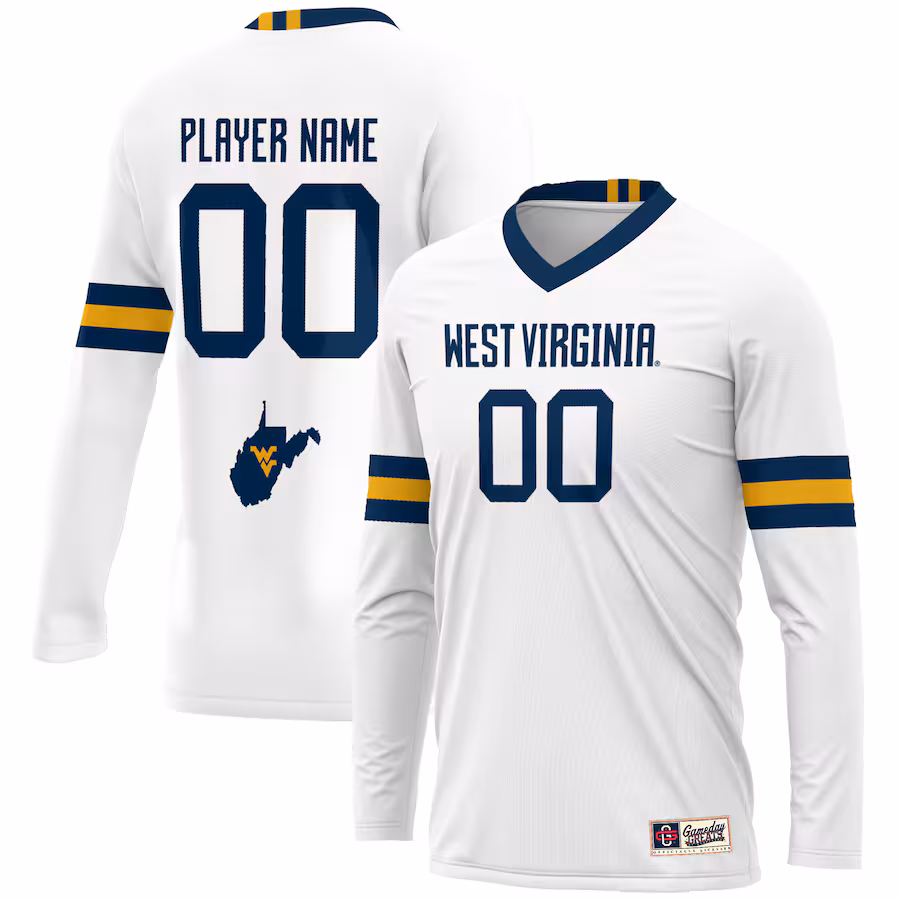 West Virginia Mountaineers GameDay Greats Unisex NIL Pick-A-Player Lightweight Volleyball Jersey - White - Puhuasuan