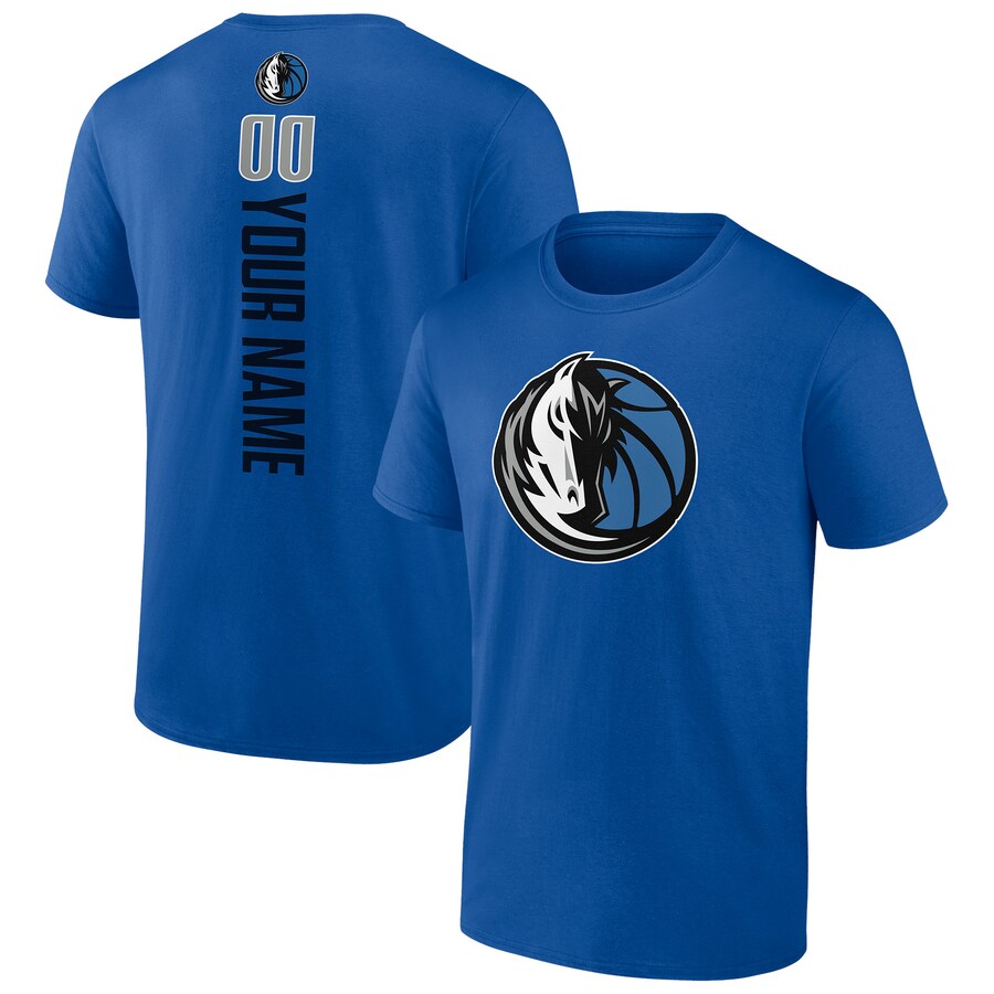 Men's Dallas Mavericks Blue Personalized Playmaker Team T-Shirt - Puhuasuan
