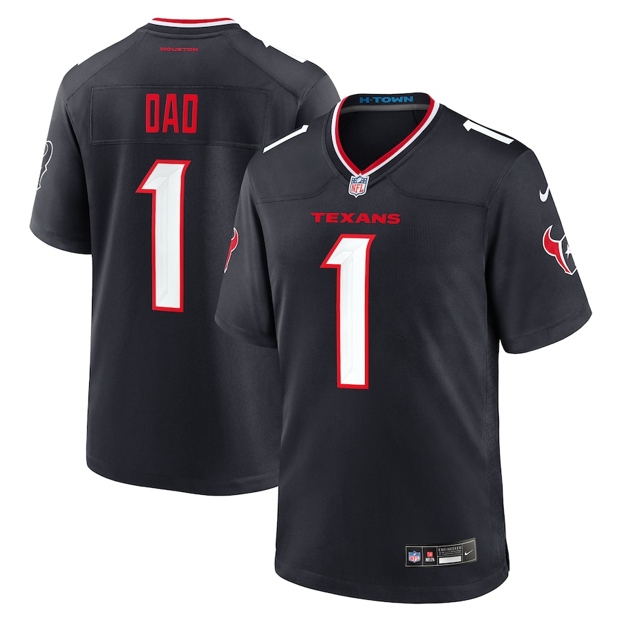 Men's Houston Texans  Nike Navy #1 Dad Game Jersey - Puhuasuan