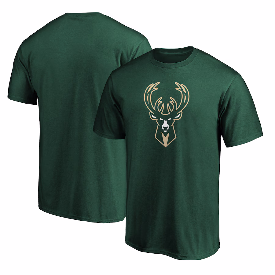 Men's Milwaukee Bucks Green Logo T-Shirt - Puhuasuan