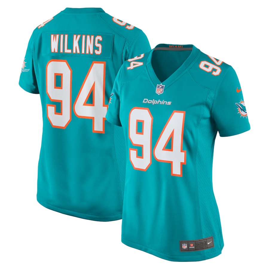 Women's Miami Dolphins Christian Wilkins Nike  Aqua Team Game Jersey - Puhuasuan