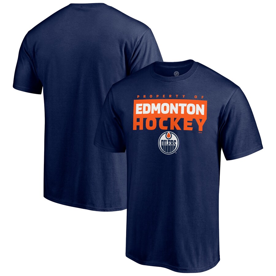 Men's Edmonton Oilers Navy Gain Ground T-Shirt - Puhuasuan