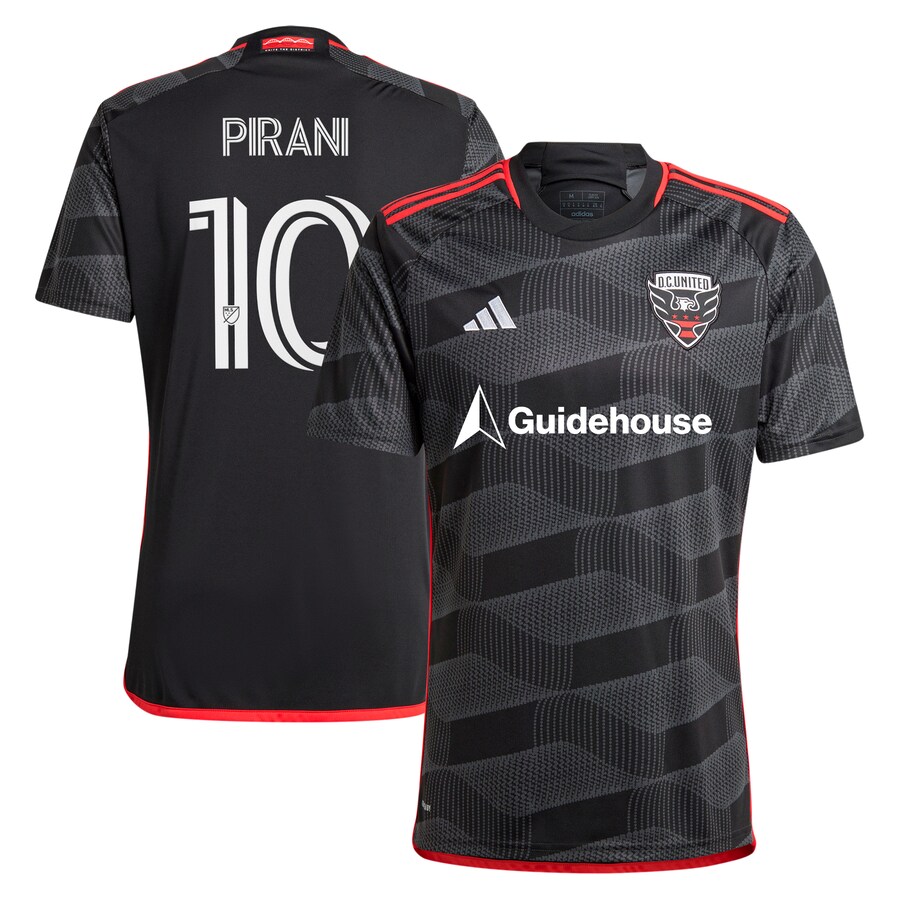 Men's D.C. United Gabriel Pirani adidas Black 2024 The Icon Kit Replica Player Jersey - Puhuasuan