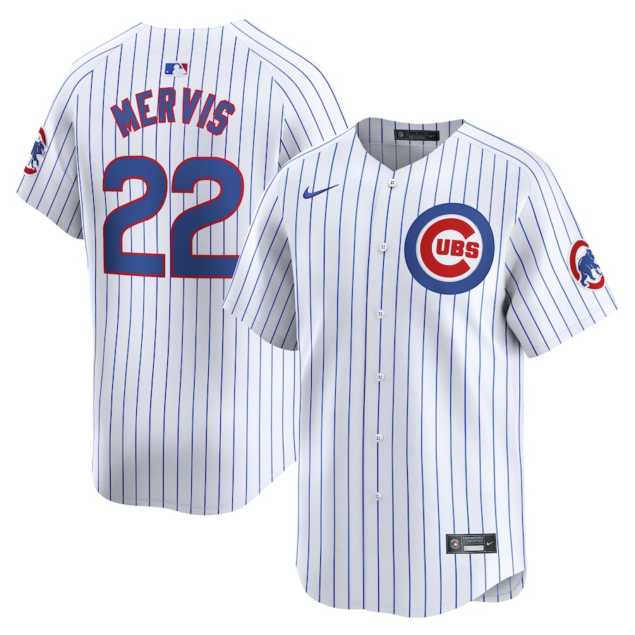 Men's Chicago Cubs Matt Mervis Nike White Home Limited Player Jersey - Puhuasuan