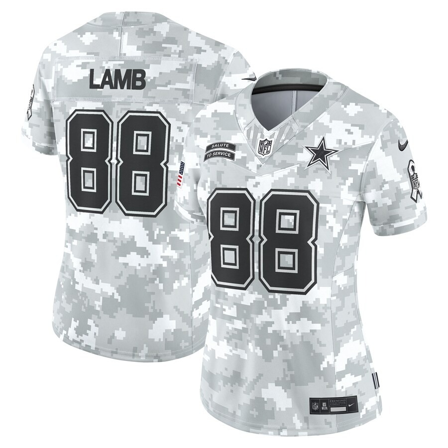 Women's Dallas Cowboys CeeDee Lamb Nike Arctic Camo 2024 Salute to Service Limited Jersey - Puhuasuan