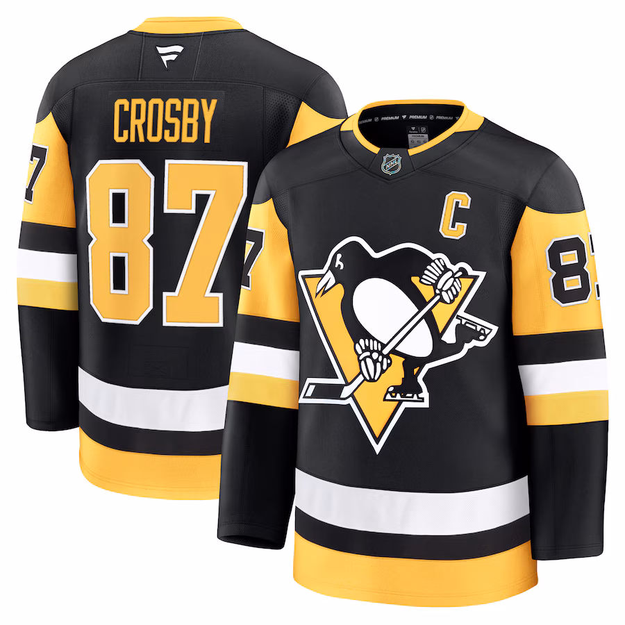 Men's Pittsburgh Penguins Sidney Crosby Fanatics Black Home Premium Jersey - Puhuasuan