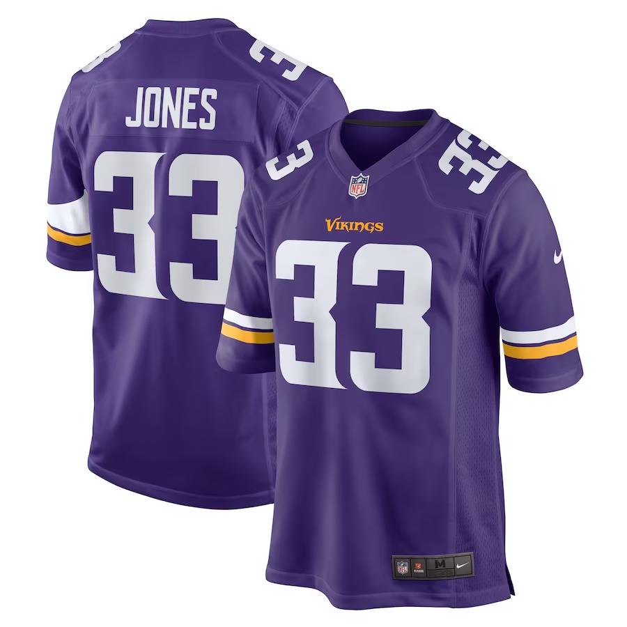 Men's Minnesota Vikings Aaron Jones Nike Purple Game Jersey - Puhuasuan