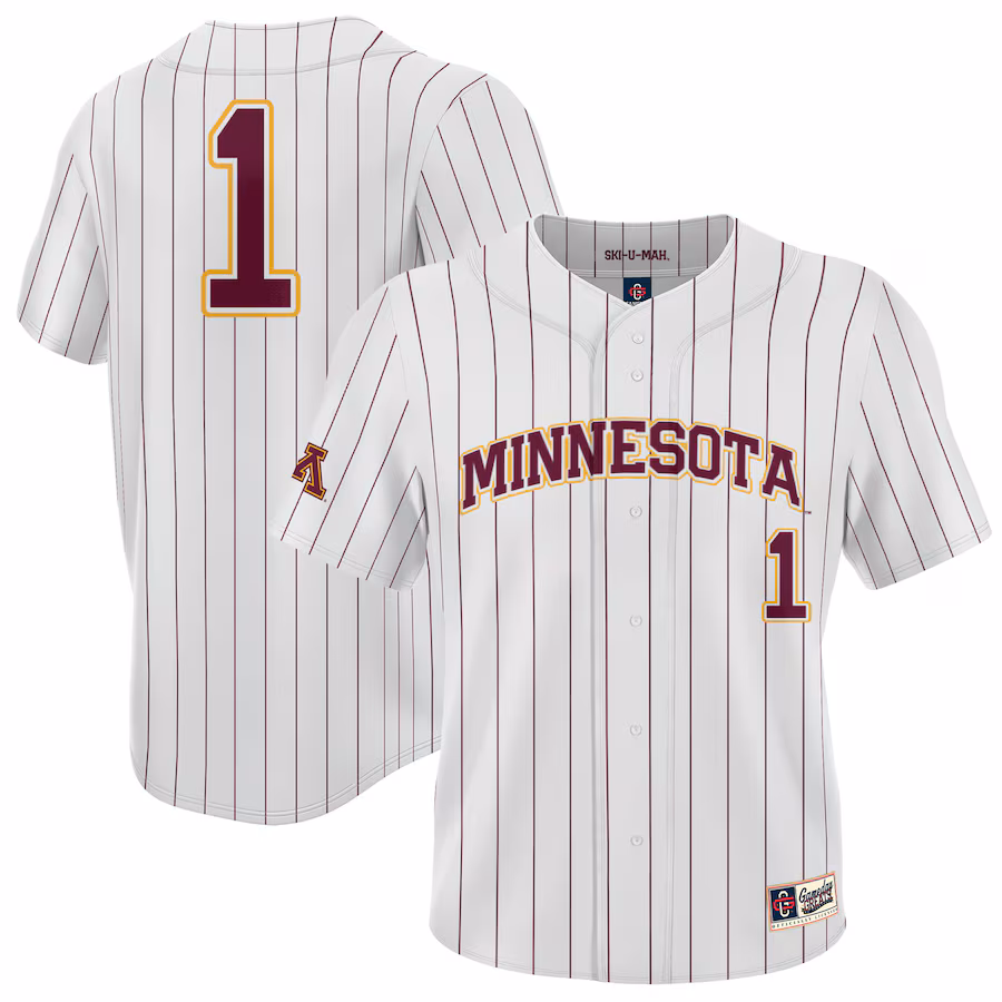 #1 Minnesota Golden Gophers GameDay Greats Lightweight Baseball Jersey - White - Puhuasuan