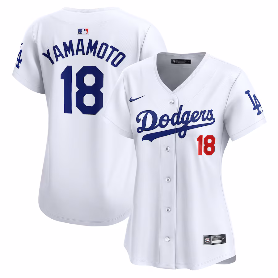 Women's Los Angeles Dodgers Yoshinobu Yamamoto Nike White Home Limited Player Jersey - Puhuasuan