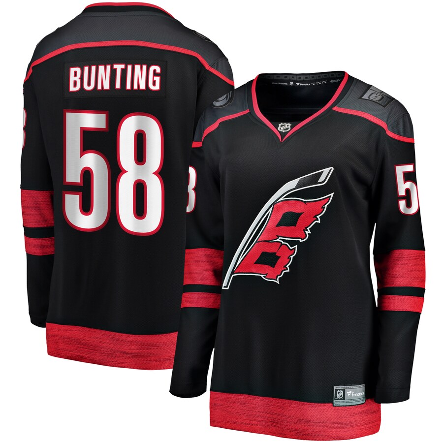 Women's Carolina Hurricanes Michael Bunting Fanatics Branded Black Home Breakaway Player Jersey - Puhuasuan