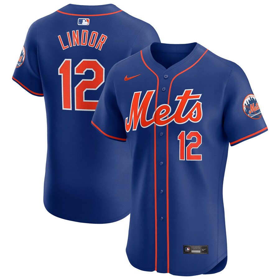 Men's New York Mets Francisco Lindor Nike Royal Alternate Elite Player Jersey - Puhuasuan