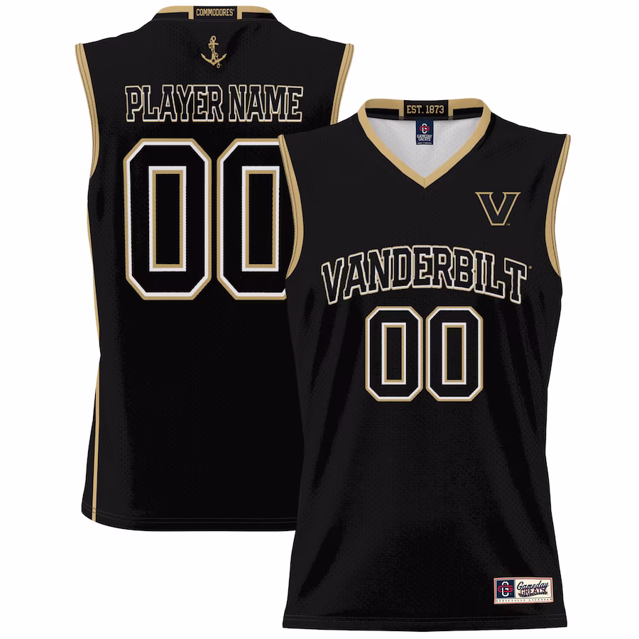 Vanderbilt Commodores GameDay Greats Youth NIL Pick-A-Player Basketball Jersey - Black - Puhuasuan