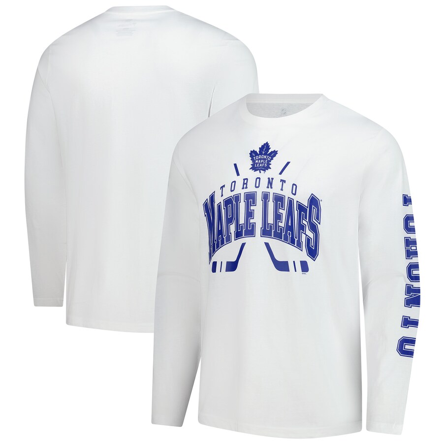 Men's Toronto Maple Leafs Fanatics White Force Check Long Sleeve T-Shirt - Puhuasuan