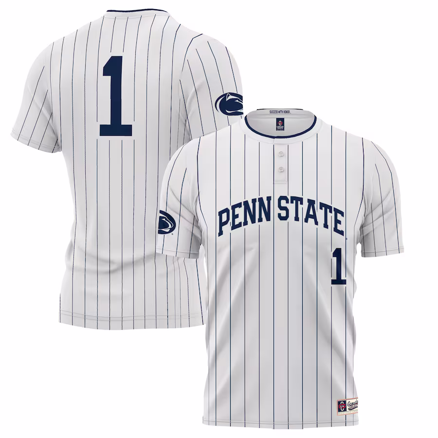 #1 Penn State Nittany Lions GameDay Greats Youth Lightweight Softball Jersey - White - Puhuasuan
