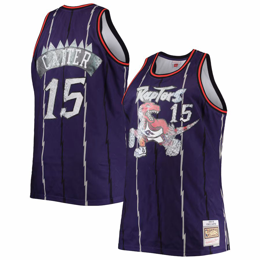 Men's Toronto Raptors Vince Carter Mitchell & Ness Purple Big & Tall 1998/99 NBA 75th Anniversary Diamond Swingman Jersey - Puhuasuan