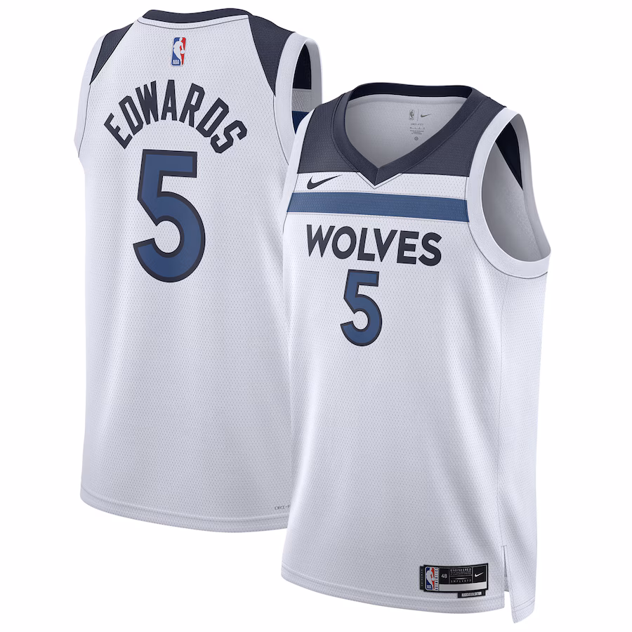 Unisex Minnesota Timberwolves Anthony Edwards Nike White Swingman Jersey - Association Edition - Puhuasuan