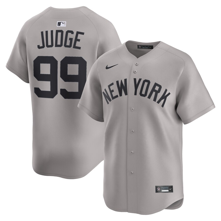 Men's New York Yankees Aaron Judge Nike Gray Road Limited Player Jersey - Puhuasuan