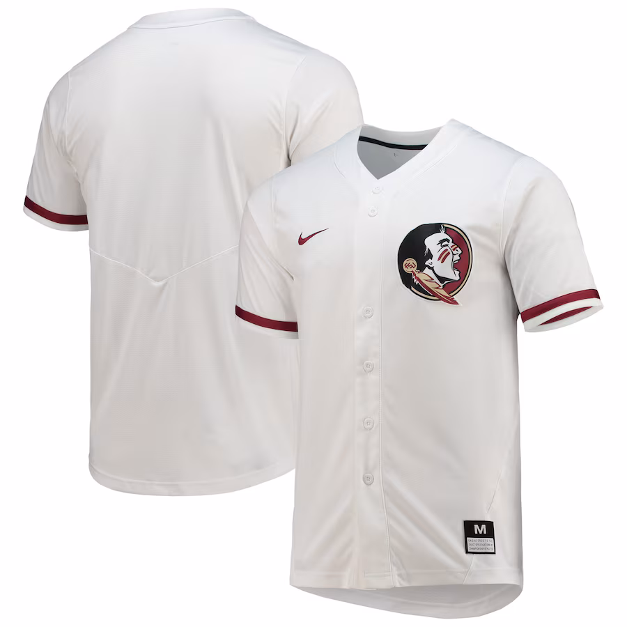 Nike White Florida State Seminoles Full-Button Replica Softball Jersey - Puhuasuan