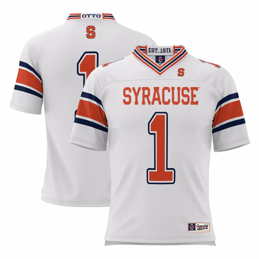 #1 Syracuse Orange GameDay Greats Youth Football Jersey - White - Puhuasuan