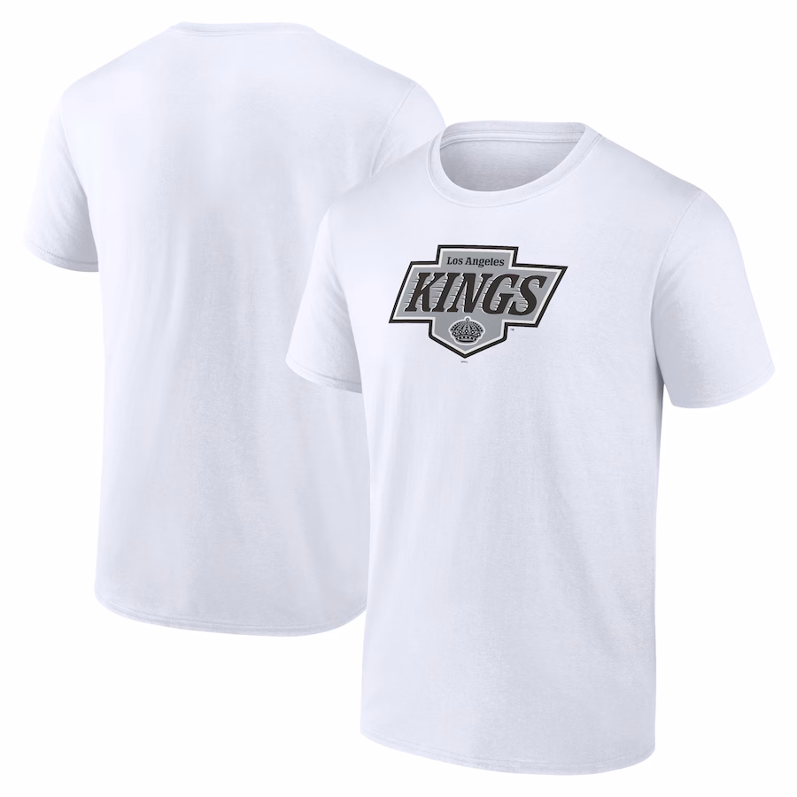 Men's Los Angeles Kings Fanatics White New Primary Logo T-Shirt - Puhuasuan